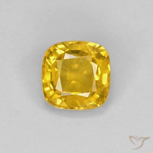 0.56ct Натуральный Золотой Сапфир, Подушка, VVS-VS