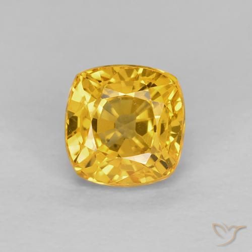 0.68ct Натуральный Золотой Сапфир, Подушка, VVS-VS