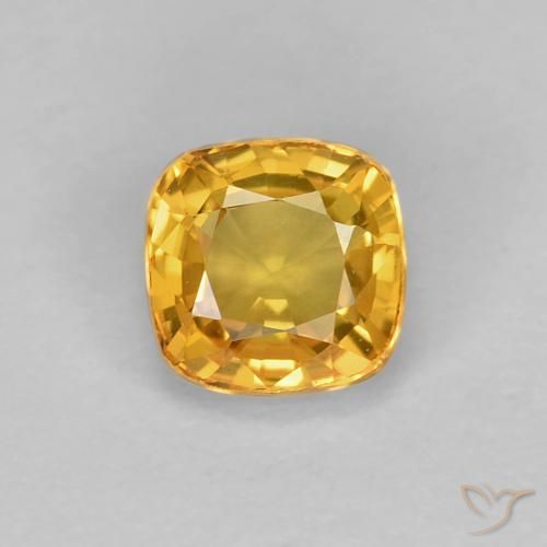 0.68ct Натуральный Темно-золотой Сапфир, Подушка, Чистота VVS