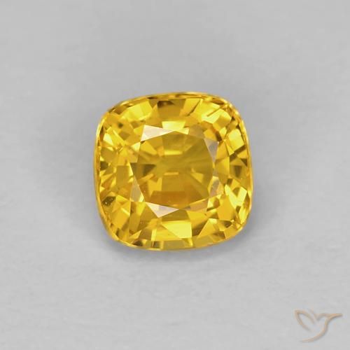 0.55ct Натуральный Золотой Сапфир, Подушка, Чистота VVS