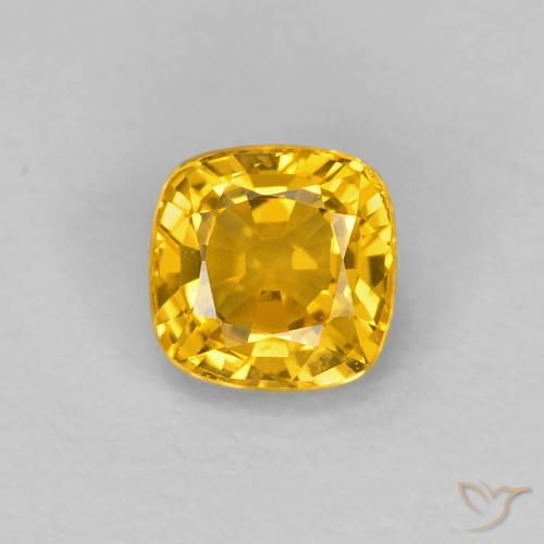 0.56ct Натуральный Золотой Сапфир, Подушка, Чистота VVS