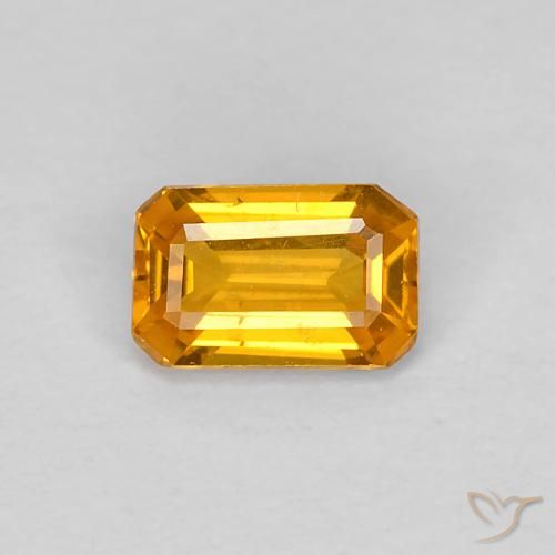 0.46ct Натуральный Золотой Сапфир, Изумрудная огранка, Чистота VVS