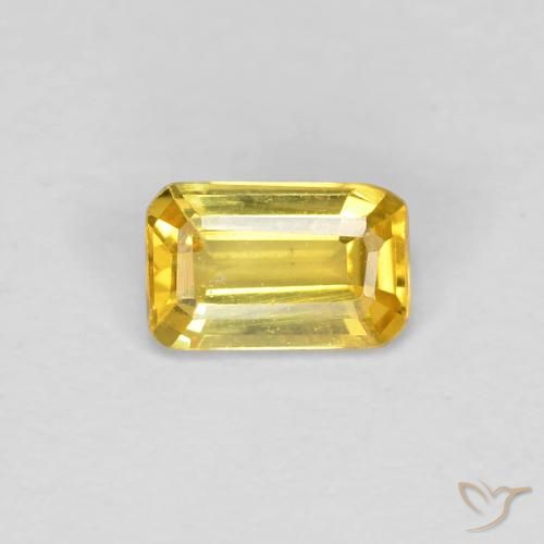0.34ct Натуральный Тосканский желтый Сапфир, Изумрудная огранка, VVS-VS