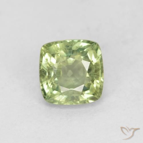 0.79ct Натуральный Бледно-темно-зеленый Сапфир, Подушка, Чистота VS
