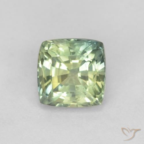 0.87ct Натуральный Светло-зеленый Сапфир, Подушка, VVS-VS