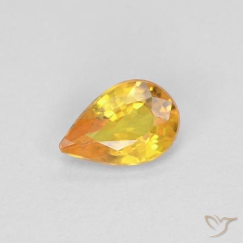 0.45ct Натуральный Золотой Сапфир, Форма груши, Чистота VS