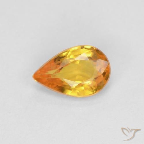 0.53ct Натуральный Золотой Сапфир, Форма груши, VVS-VS