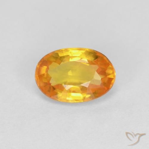 0.66ct Натуральный Абрикос Апельсин Сапфир, Овал, VVS-VS
