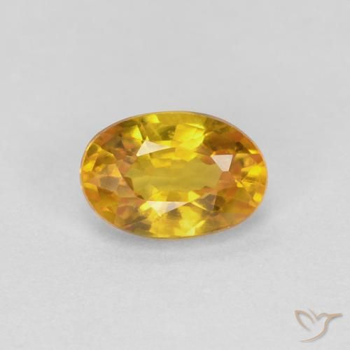 0.72ct Натуральный Золотой Сапфир, Овал, VVS-VS