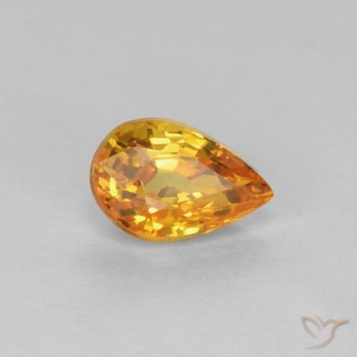 0.61ct Натуральный Средний апельсин Сапфир, Форма груши, VVS-VS