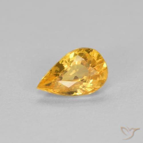 0.47ct Натуральный Золотой Сапфир, Форма груши, VVS-VS