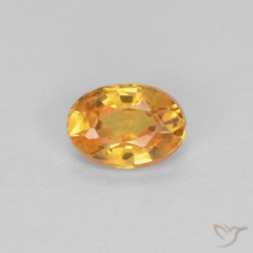 0.44ct Натуральный Глубокий оранжево-золотой Сапфир, Овал, Чистота VVS