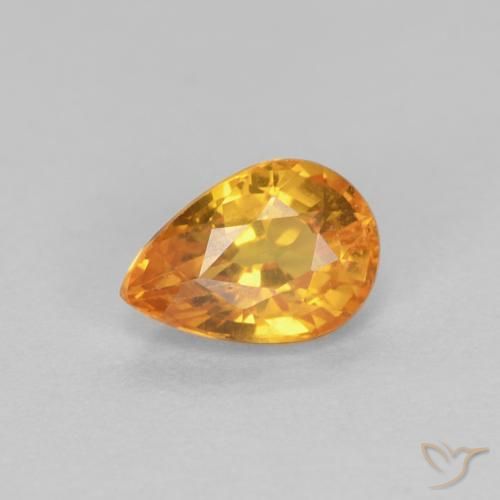 0.61ct Натуральный Золотой Сапфир, Форма груши, VVS-VS