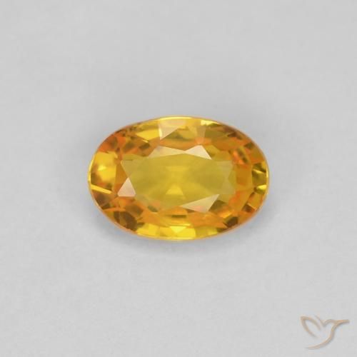 0.55ct Натуральный Золотой Сапфир, Овал, VVS-VS, Photo A