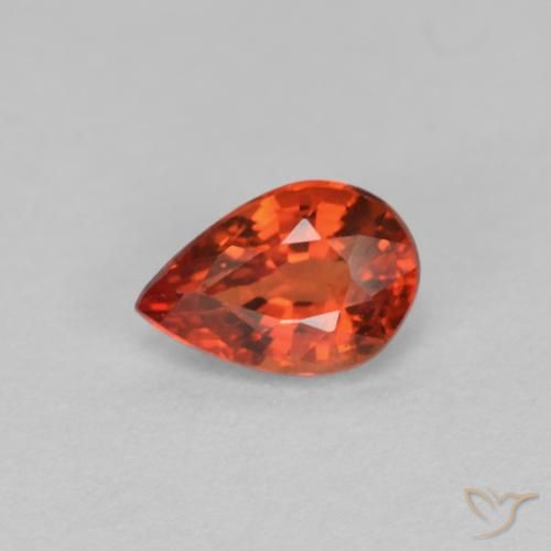 0.54ct Натуральный Глубокий янтарно-красный Сапфир, Форма груши, VVS-VS