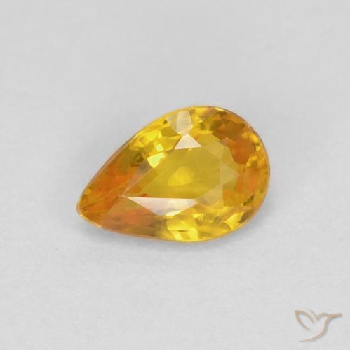 0.48ct Натуральный Золотой Сапфир, Форма груши, Чистота VVS