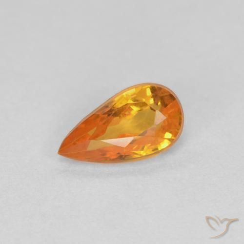 0.36ct Натуральный Золотой Сапфир, Форма груши, Чистота VVS