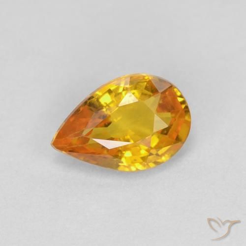 0.50ct Натуральный Золотой Сапфир, Форма груши, Чистота VS