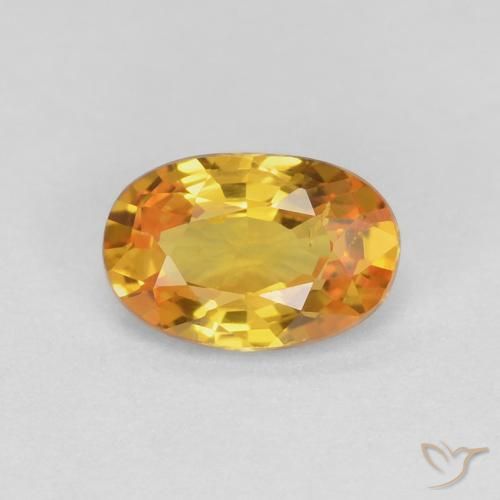 0.60ct Натуральный Золотой Сапфир, Овал, Чистота VS