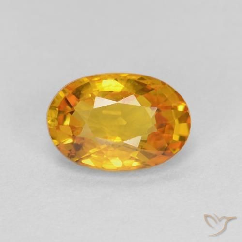 0.70ct Натуральный Средний оранжево-золотой Сапфир, Овал, Чистота VS