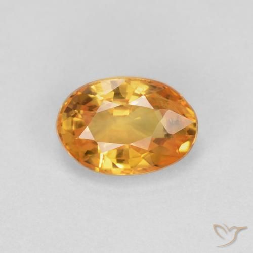 0.62ct Натуральный Темно-оранжево-золотой Сапфир, Овал, Чистота VS