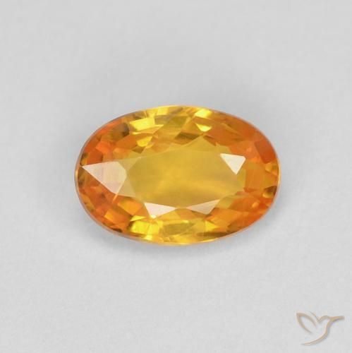 0.60ct Натуральный Золотой Сапфир, Овал, VVS-VS