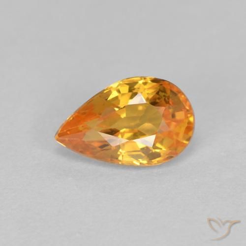 0.56ct Натуральный Средний апельсин Сапфир, Форма груши, Чистота VVS