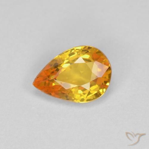 0.46ct Натуральный Средний апельсин Сапфир, Форма груши, Чистота VVS