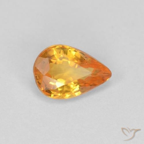 0.54ct Натуральный Средний апельсин Сапфир, Форма груши, Чистота VVS