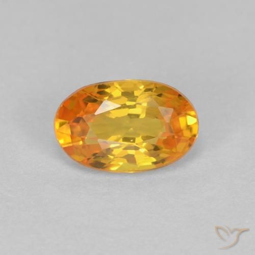 0.61ct Натуральный Золотой Сапфир, Овал, Чистота VVS