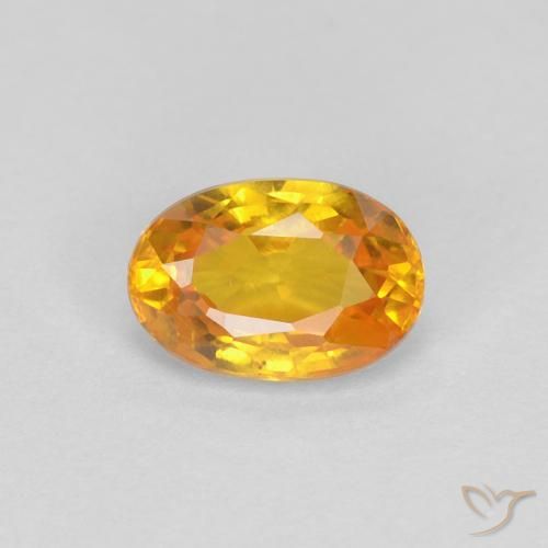 0.62ct Натуральный Золотой Сапфир, Овал, Чистота VVS
