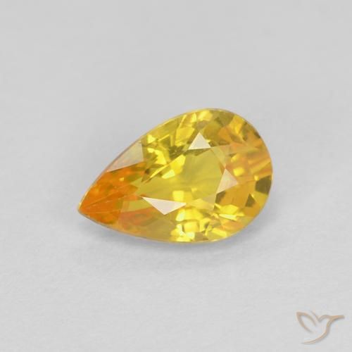 0.52ct Натуральный Золотой Сапфир, Форма груши, Чистота VVS