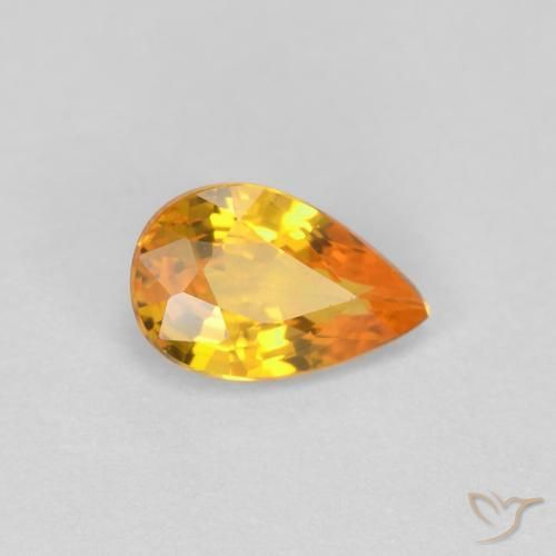 0.55ct Натуральный Средний апельсин Сапфир, Форма груши, Чистота VVS