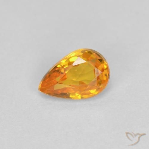 0.46ct Натуральный Средний апельсин Сапфир, Форма груши, Чистота VVS