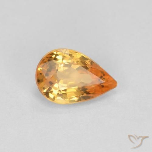 0.61ct Натуральный Средний апельсин Сапфир, Форма груши, Чистота VVS
