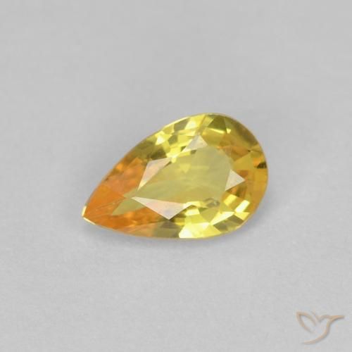 0.49ct Натуральный Медовый желтый Сапфир, Форма груши, Чистота VVS