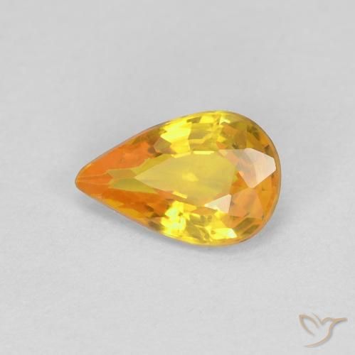 0.47ct Натуральный Средний апельсин Сапфир, Форма груши, Чистота VVS