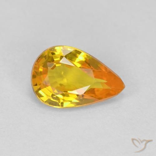0.53ct Натуральный Средний апельсин Сапфир, Форма груши, Чистота VVS