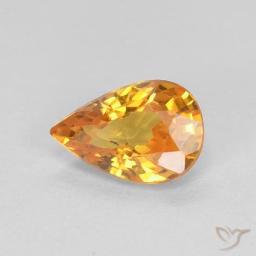 0.56ct Натуральный Средний апельсин Сапфир, Форма груши, VVS-VS