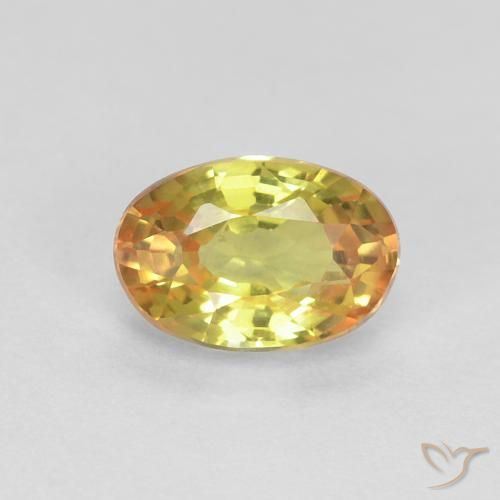 0.66ct Натуральный Золотисто-Апельсиновый Сапфир, Овал, VVS-VS