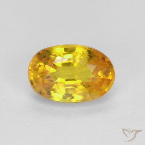 0.75ct Натуральный Золотисто-оранжевый Сапфир, Овал, Чистота VS