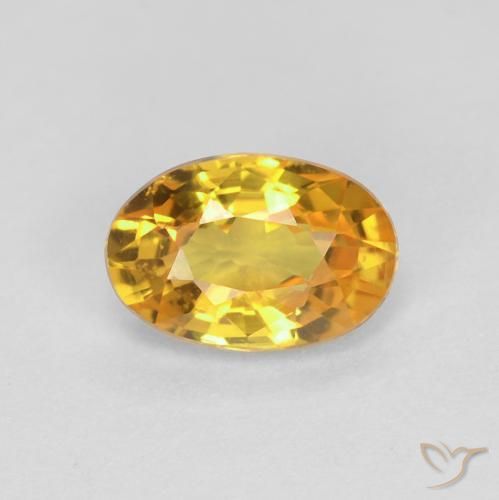 0.60ct Натуральный Средний золотой Сапфир, Овал, Чистота VVS