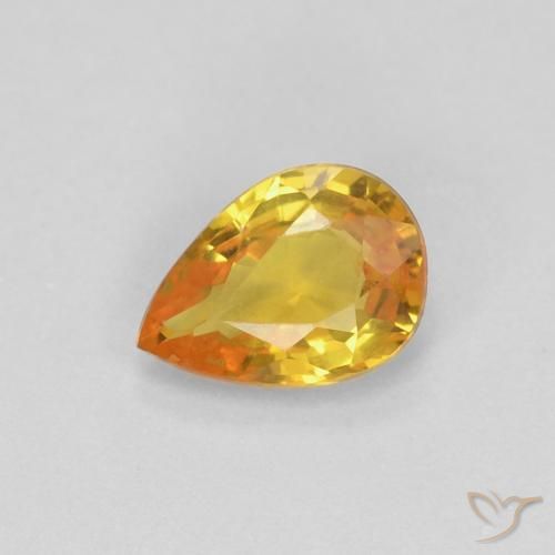 0.52ct Натуральный Золотой Сапфир, Форма груши, Чистота VVS