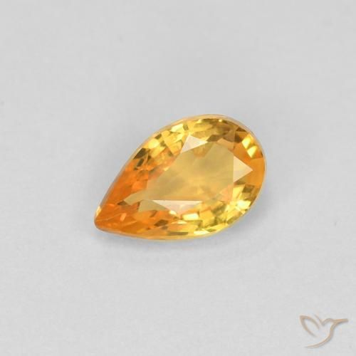 0.44ct Натуральный Средний апельсин Сапфир, Форма груши, Чистота VVS
