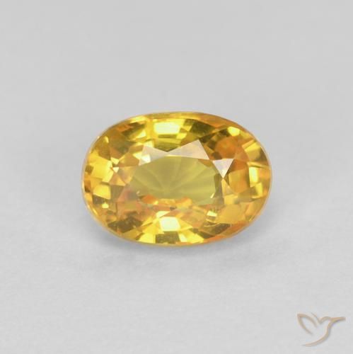 0.71ct Натуральный Золотой Сапфир, Овал, Чистота VVS