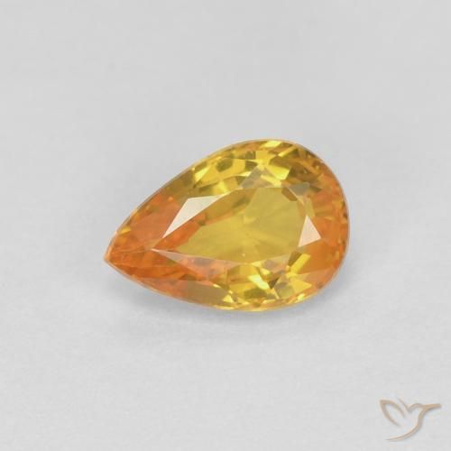 0.54ct Натуральный Средний апельсин Сапфир, Форма груши, Чистота VVS