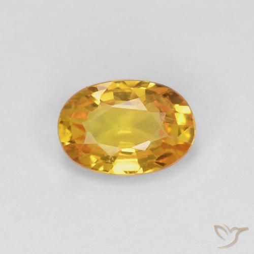 0.60ct Натуральный Золотой Сапфир, Овал, Чистота VVS