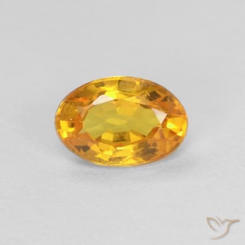 0.51ct Натуральный Средний оранжево-золотой Сапфир, Овал, VVS-VS
