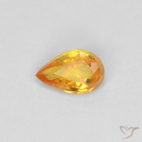 0.40ct Натуральный Средний апельсин Сапфир, Форма груши, VVS-VS