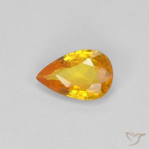 0.47ct Натуральный Средний апельсин Сапфир, Форма груши, Чистота VVS